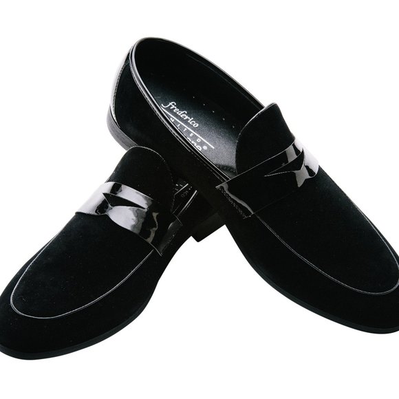 FREDERICO LEONE 'NEW YORKER'  BLACK SUEDE SLIP ON--NEW IN THE BOX - Picture 1 of 1